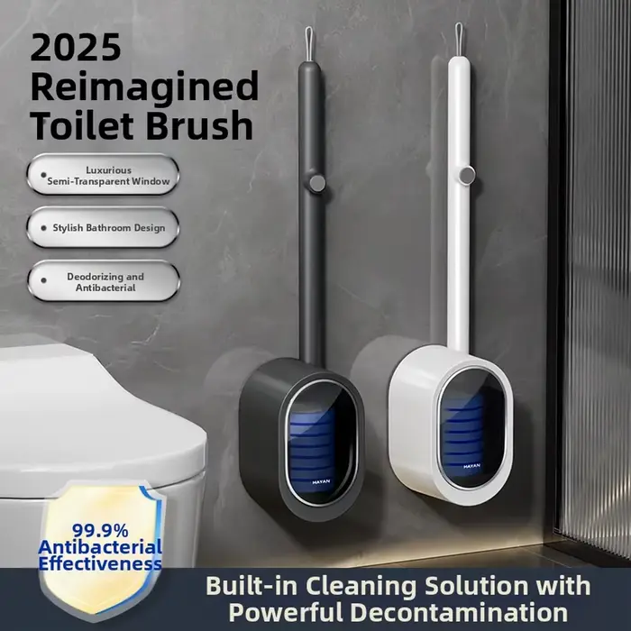 Kit de nettoyage de salle de bain avec brosse de toilette jetable, mural, sans Installation de perce