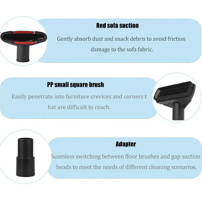 Convient pour remplacer la tête de brosse d'un aspirateur 6 en 1 d'un diamètre de 32 mm/35 mm Accessoires