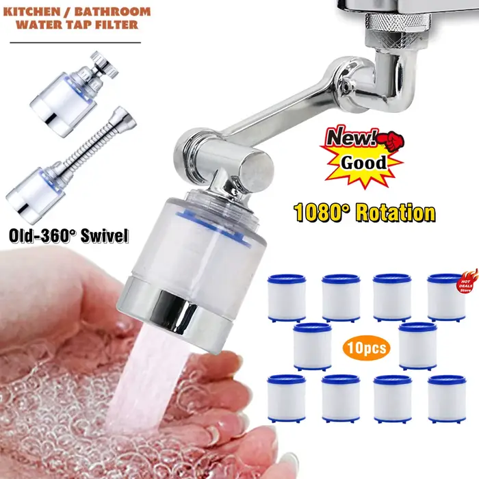 360/1080 ° Filtre à eau pour robinet pivotant