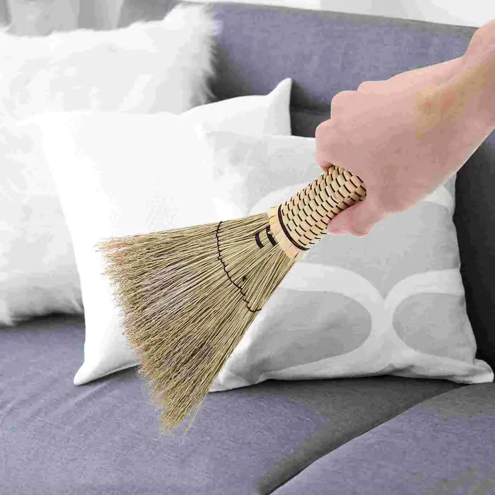 Balai à lit en paille fait main, petit balai de nettoyage tressé en maïs, mini balai ménager, outil de balayage de bureau, fournitures