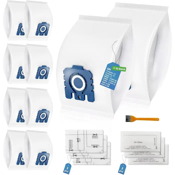 Sacs d'aspirateur pour Miele S8340, S8360/Complete C3/Classic C1/Hyclean GN & Pure Bag, 3 filtres mo