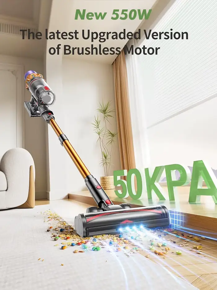 Armo V18 Aspirateur portatif sans fil 50kPa puissance 550w moteur numérique puissant 6 en 1