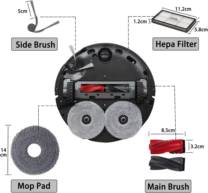 Accessoires pour aspirateur robot Roborock Saros 20 : brosse principale