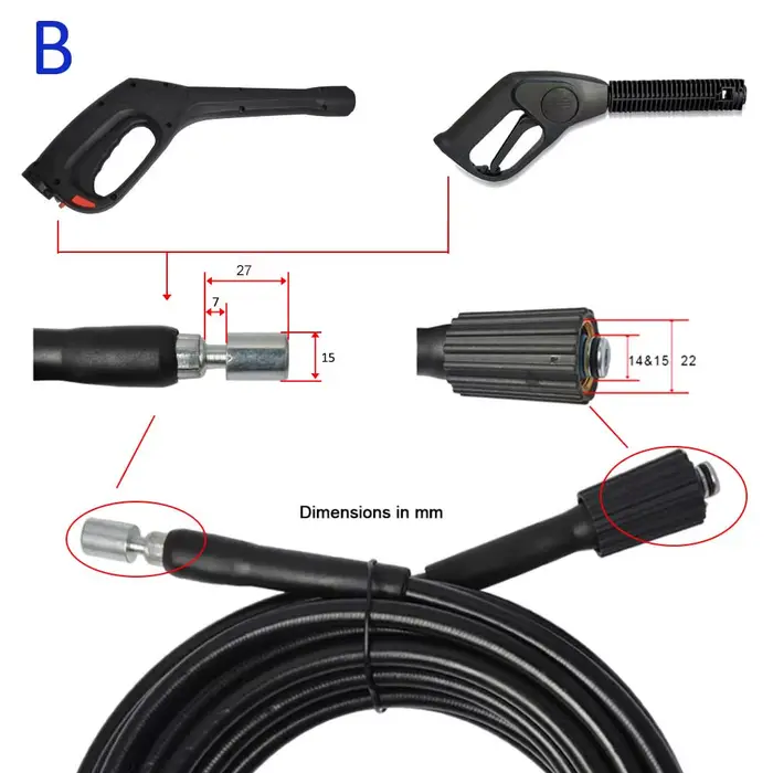 Tuyau d'Extension en Plastique pour Lave-auto Bosch, Haute Pression, 6 ~ 15m