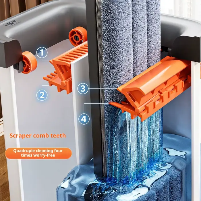 Serpillère rotative JOYBOS mains libres pour sols plats 33 cm avec seau