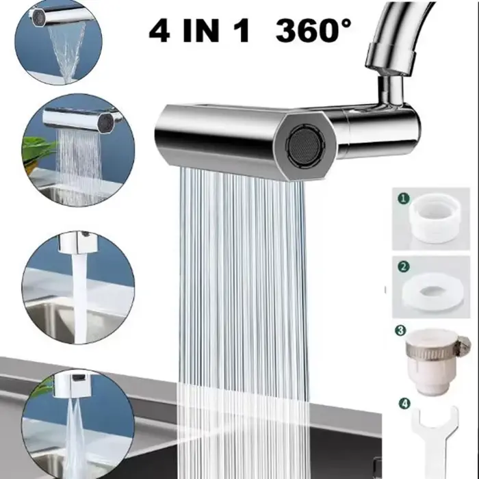 Barboteur de robinet de cuisine cascade résistant aux éclaboussures 360 ° Adaptateur d'eau d'extension