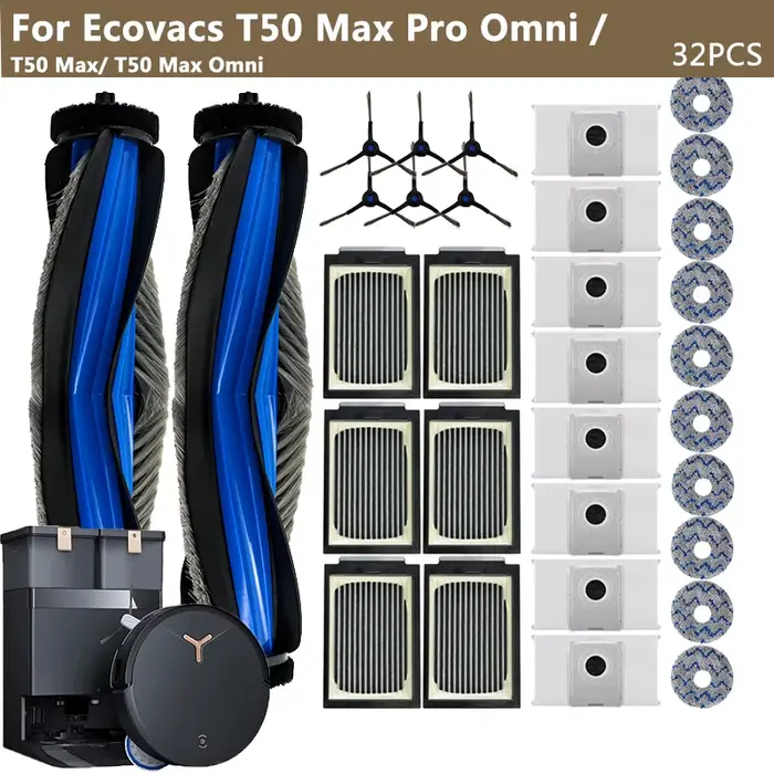 Accessoires compatibles pour aspirateur Ecovacs Deebot T50 Max / T50 Max Pro Omni / T50 Max