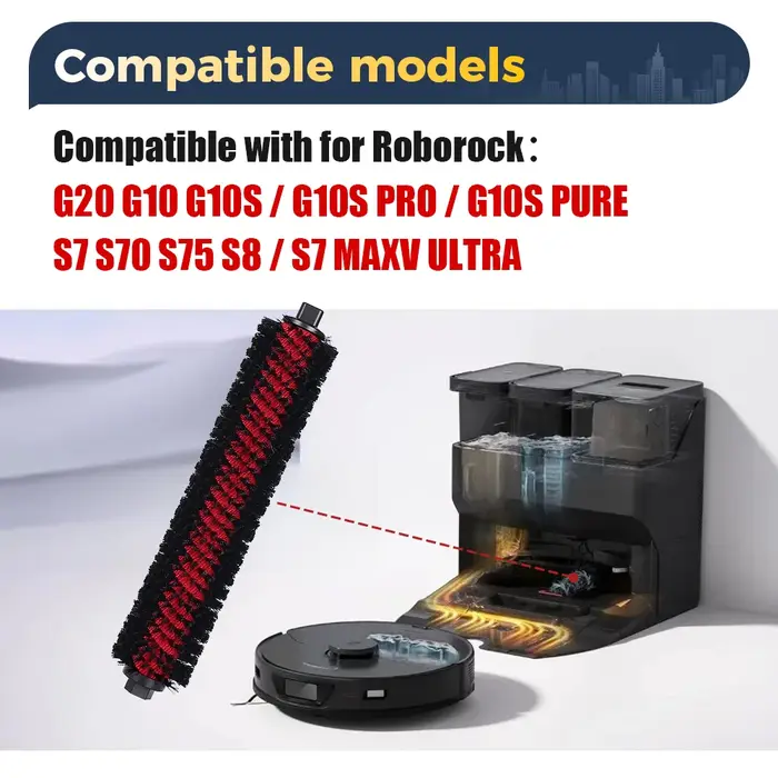 Brosse roulante autonettoyante pour Roborock G20/G10/G10S/G10S Pro/S7/S7 Pro Ultra ​ ​ ​ ​ ​ ​ /S8 PLUS S8 Pro