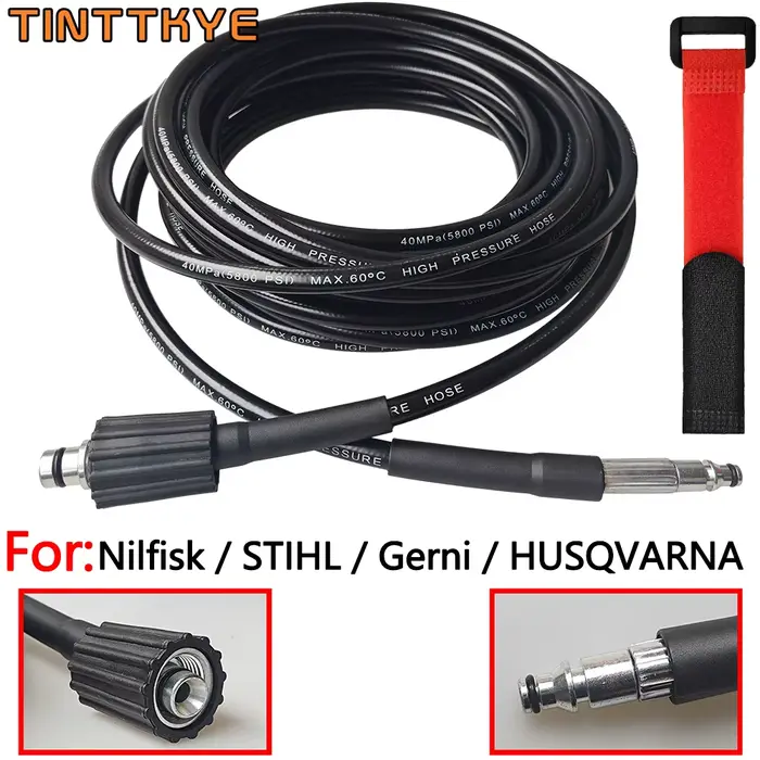 Tuyau de nettoyage d'eau à pression de 6 à 20M, cordon de tuyau d'arrosage, Lance de lavage, tuyau d'extension de pistolet pour Nilfisk STIHL Gerni HUSQVARNA