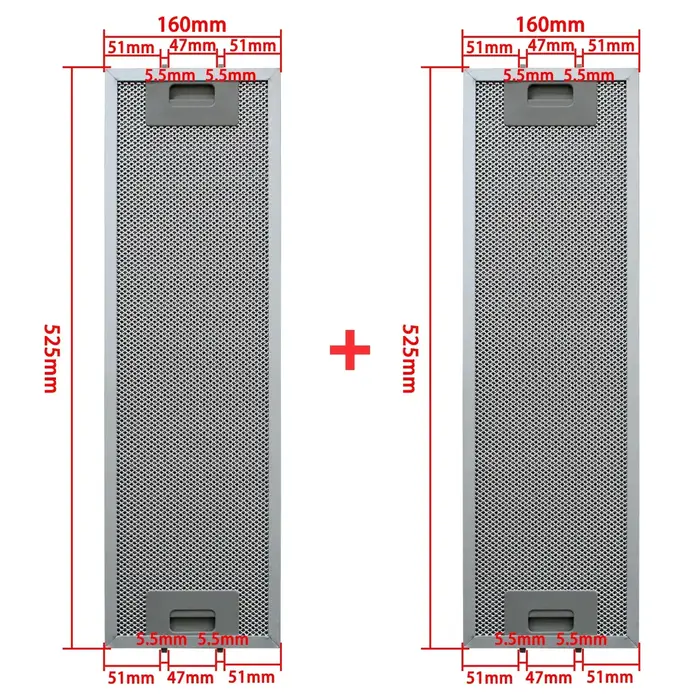 Filtre pour hotte aspirante Cata Nodor 160X525mm 2 pièces