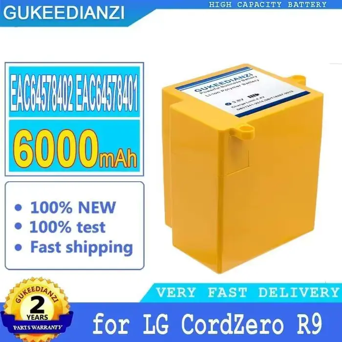 6000mAh - Batterie d'aspirateur sans fil alimentée pour LG CordZero R9 R9MASTER