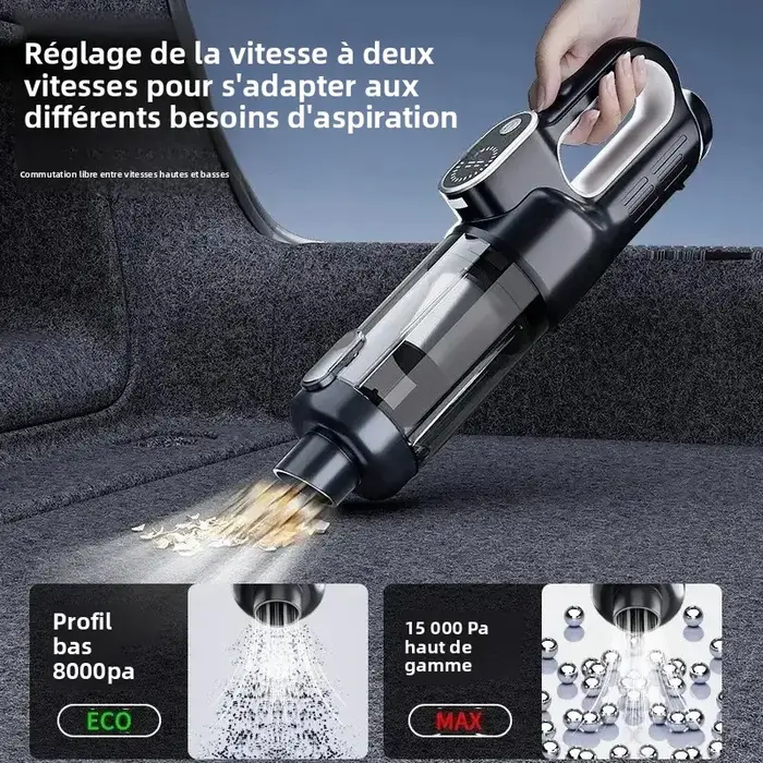 Aspirateur portatif sans fil, dépoussiérage à un bouton, double fonction d'aspiration et de soufflage, haute puissance, nettoyage portable