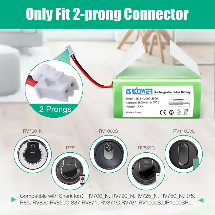 SKOWER rvbat850 batterie Robot Shark Ion R75 RV761 RV850C RV1000S RV700 RV720_N RV750 RV755 RV1100VL RV101AE aspirateur