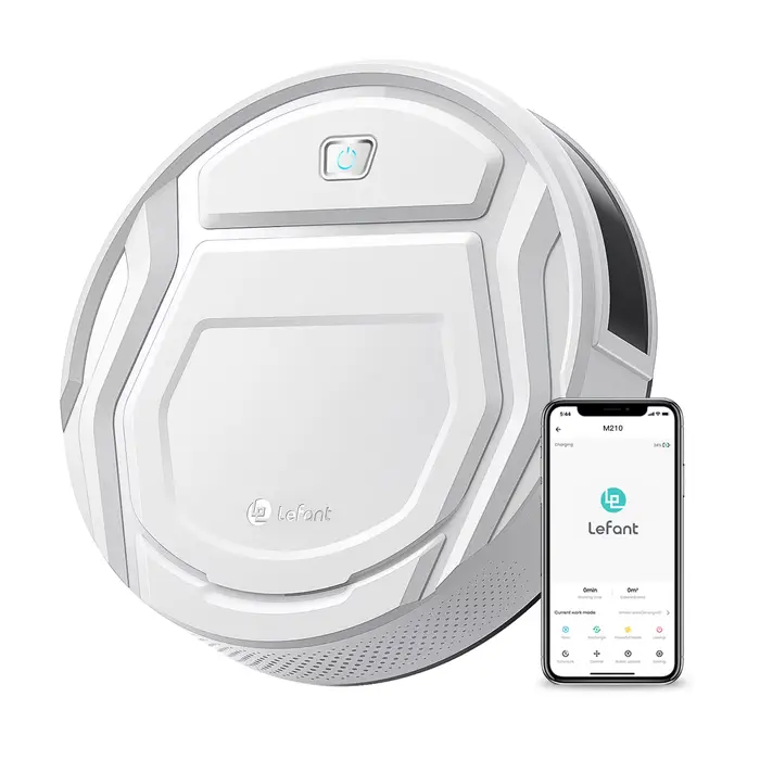 Lefant M210 Aspirateur Robot avec Télécommande, 2200Pa Robot Aspirateur Autonomie Mince Silencieux, 
