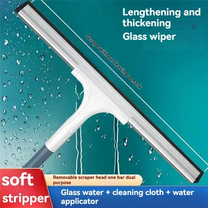 Balai télescopique en caoutchouc pour douche et nettoyeur de vitres, balai polyvalent en caoutchouc