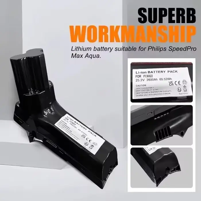 Batterie d'aspirateur 25.2V 5000mAh pour Philips SpeedPro Max,XC8147,XC8147/01,XC8045/01,XC7043/01,XC7042/01,FC6823/01 + outil
