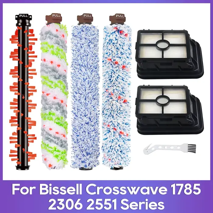 Compatible pour Bissell Crosswave 1713 1785 1866 1868 1926 Pet Pro 2224E sans fil 2582E série pièces de rechange filtre à brosse à rouleau