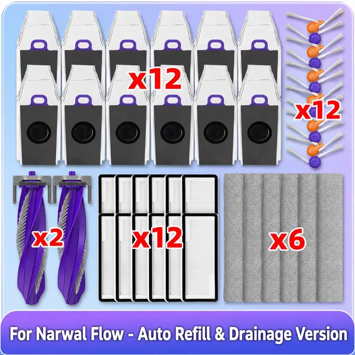 Compatible avec ( Narwal Flow - Auto Refill & Drainage Version ) Pièces pour aspirateur Brosse principale