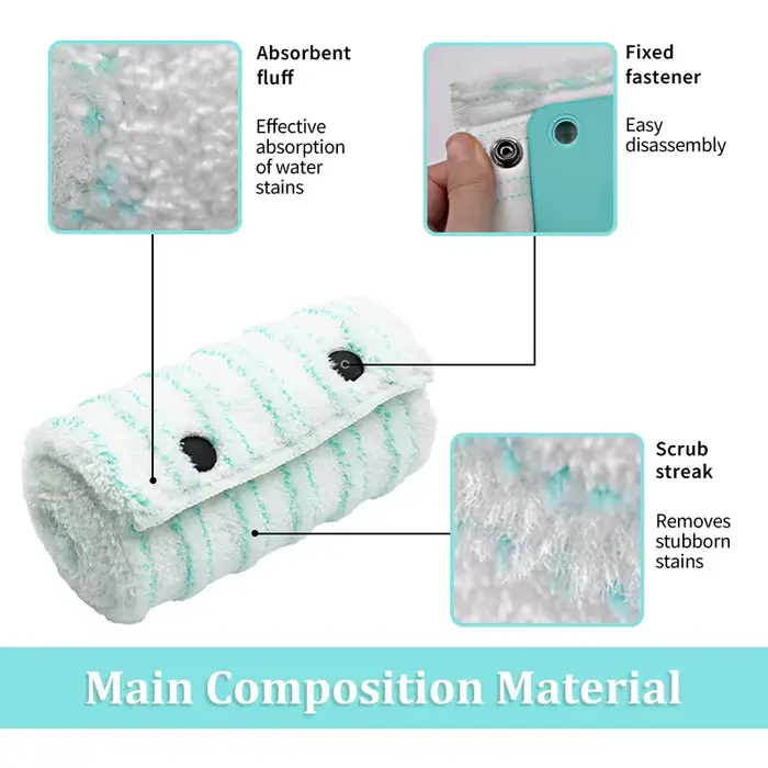 Serpillière plate pour Leifheit Clean Twist XL MicroDuo, tampon de support pour livres secs, fournitures imprimées, sol de la maison, 5x15cm, 2 pièces