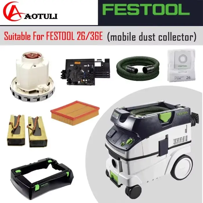 FESTOOL aspirateur 26/36E accessoire moteur général brosse en carbone élément filtrant sac sous vide pantalon (3
