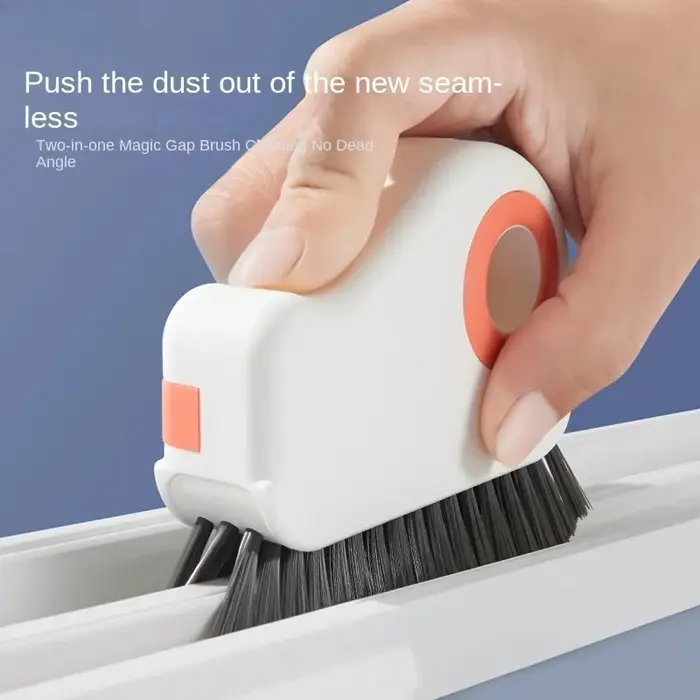 Brosse de nettoyage pour rails de fenêtre, ensemble de 2 pièces, nettoyeur d'angle pour verre, nettoyeur de joints de portes et fenêtres, nettoyeur en plastique pour salon, chambre, cuisine