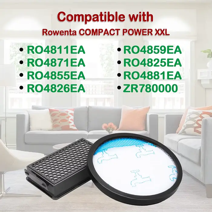 Filtre Hepa en coton pour Rowenta COMPACT POWER XXL RO4811EA RO4871EA RO4855EA RO4826EA RO4859EA RO4825EA RO4881EA ZR