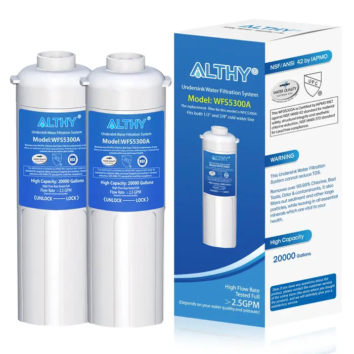 Filtre à eau de remplacement pour ALTHY WFS5300A, sous évier, connexion directe sous le comptoir, sy