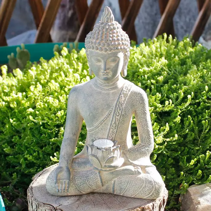 Statue de bouddha de méditation solaire
