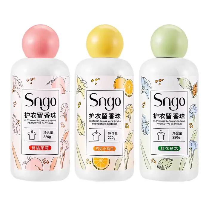 Lessive en perles en bouteille : Parfum longue durée
