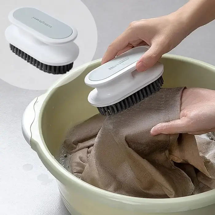 Brosse à récurer à poils souples, pour vêtements et chaussures, brosse de nettoyage Portable avec manche en plastique pour la maison