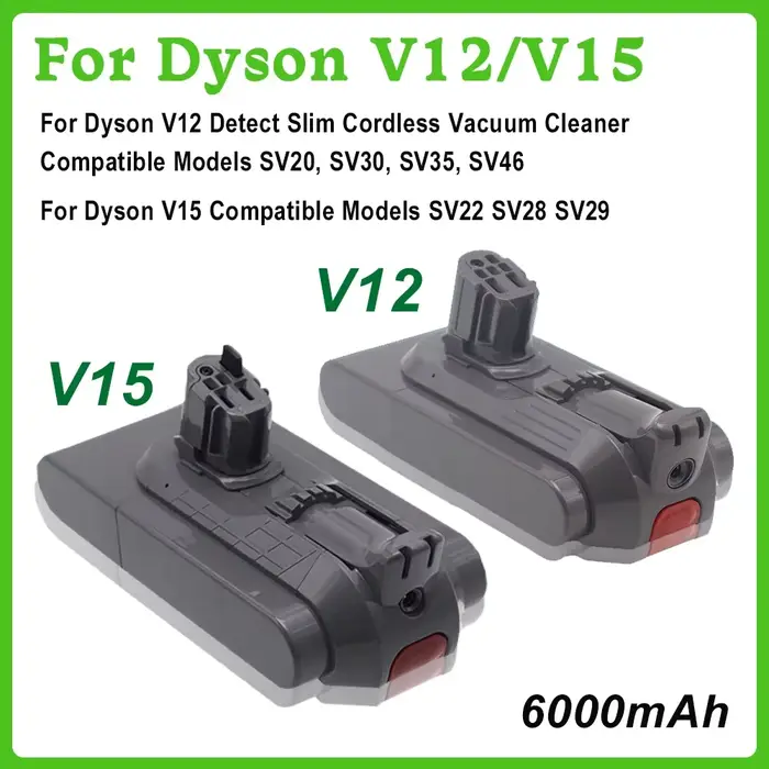 Batterie 25.5V 6000mAh pour aspirateur Dyson V12 Detect Slim sans fil SV20