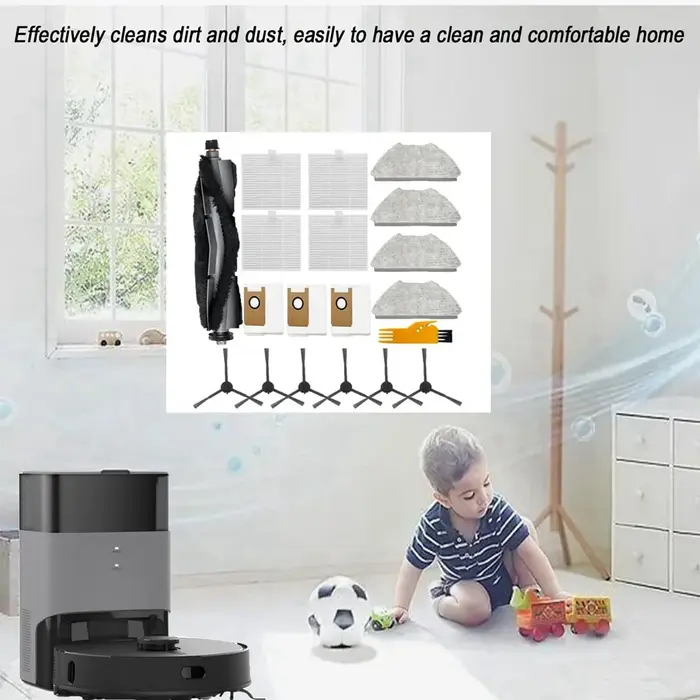 Kit d'accessoires WCS-19 pièces pour aspirateur Robot AIRROBO T20 +: brosse principale