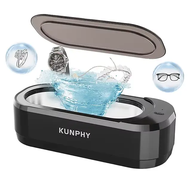 KUNPHY nettoyeur de bijoux à ultrasons 12oz 46KHz nettoyeur sonique professionnel avec opération à u