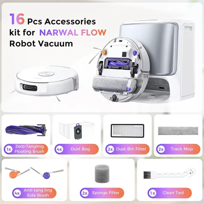 Kit d'accessoires 16 pièces pour robot aspirateur NARWAL FLOW