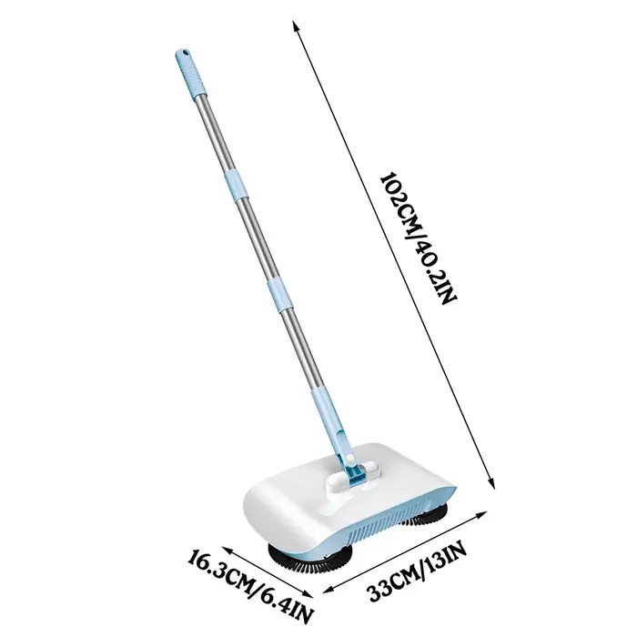 Balayeuse à pousser 3-en-1 pour le nettoyage domestique – Aspirateur humide et sec – Balai pour personne paresseuse