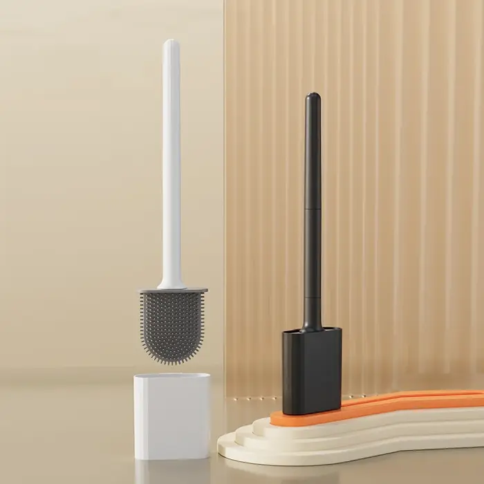 1 mini ensemble de brosses de toilette en silicone