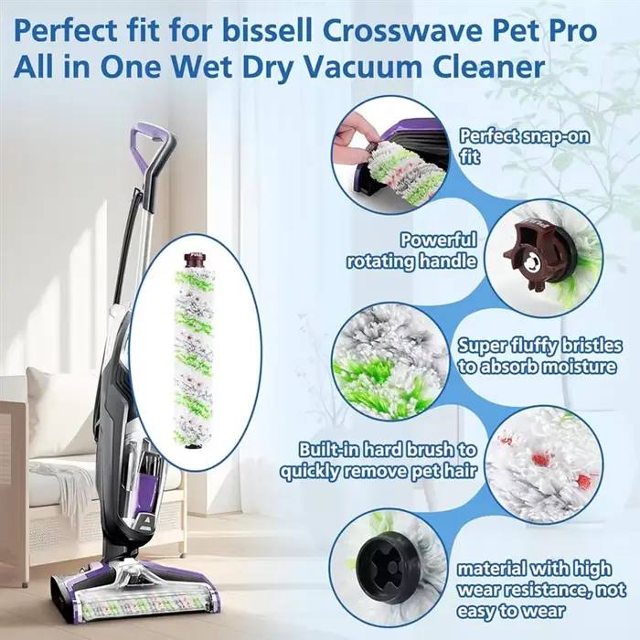 FLYY-8PCS remplacement de filtre de brosse pour Bissell Crosswave Pet Pro multi-surfaces rouleau de 