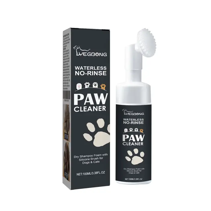 Mousse nettoyante pour pattes d'animaux domestiques