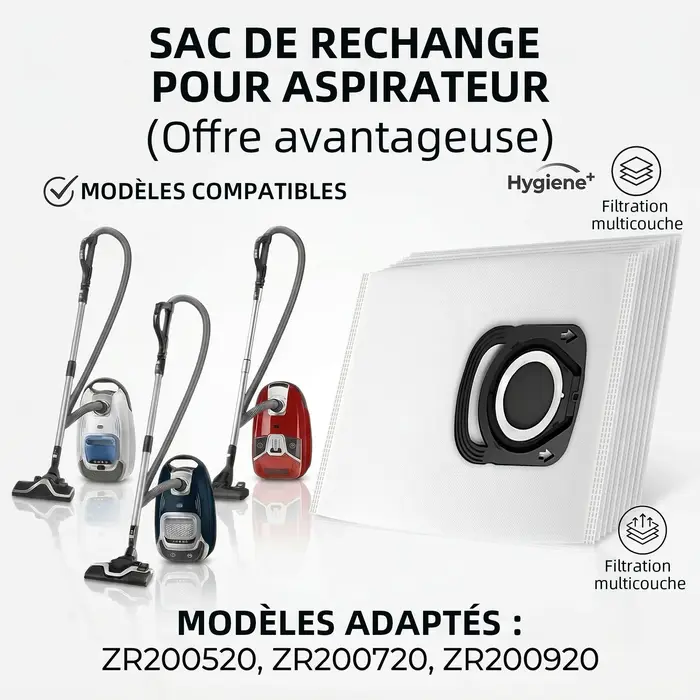 Sacs à poussière pour Rowenta (RO64xx RO63xx RO68xx RO39xx)