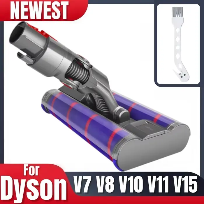 Tête de nettoyage à rouleaux doux pour aspirateur Dyson V7 V8 V10 V11 V15, tête de nettoyage à doubl