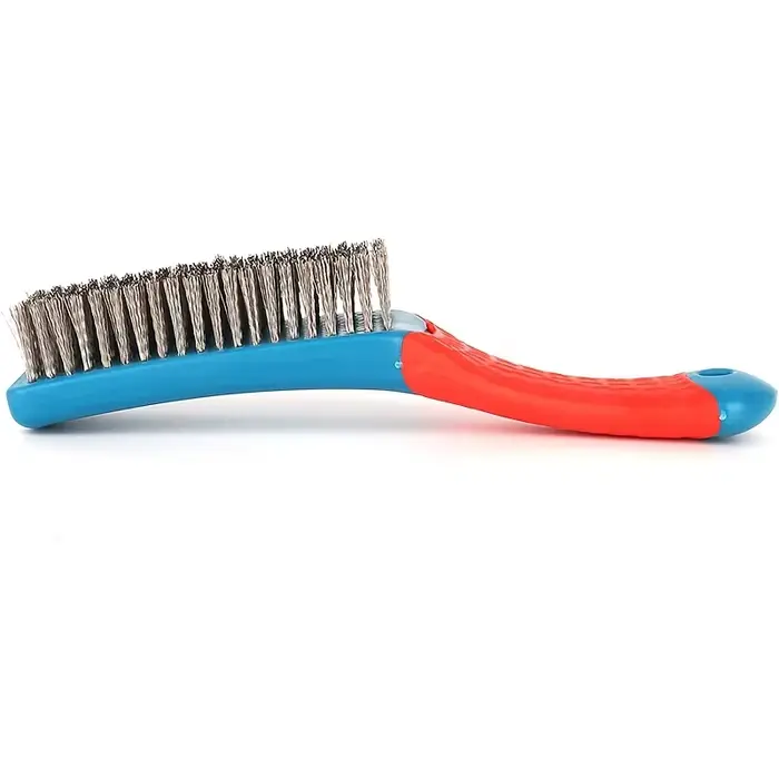 Brosse métallique robuste en acier inoxydable avec poignée en plastique confortable – Parfaite pour enlever la rouille, le soudage des scories, la saleté et la peinture.
