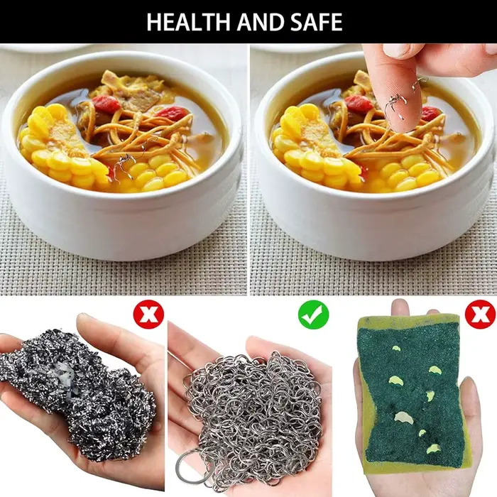 Éponge de nettoyage en maille d'acier inoxydable pour cuisine