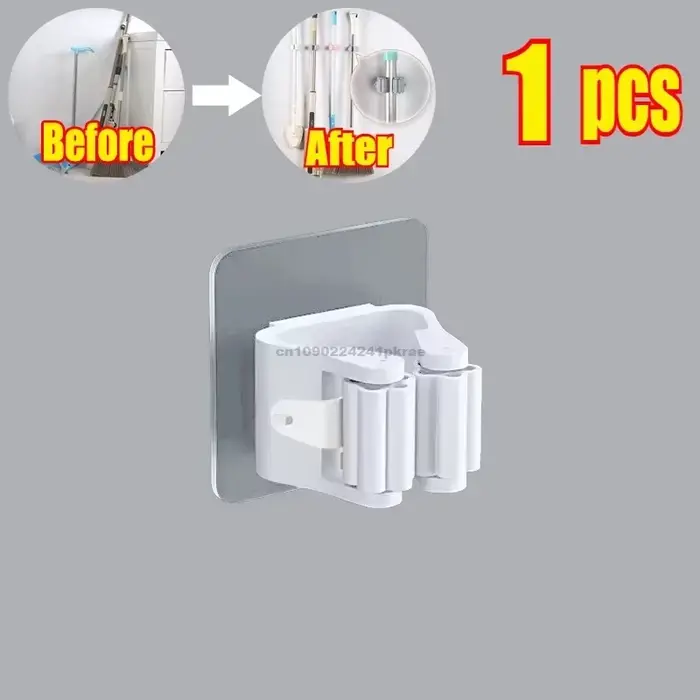 Support mural pour balai, porte-accessoires de nettoyage pour la salle de bain, crochet de suspensio