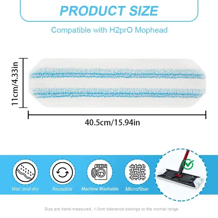 Chiffons de remplacement pour système de vadrouille plate Vileda H2prO