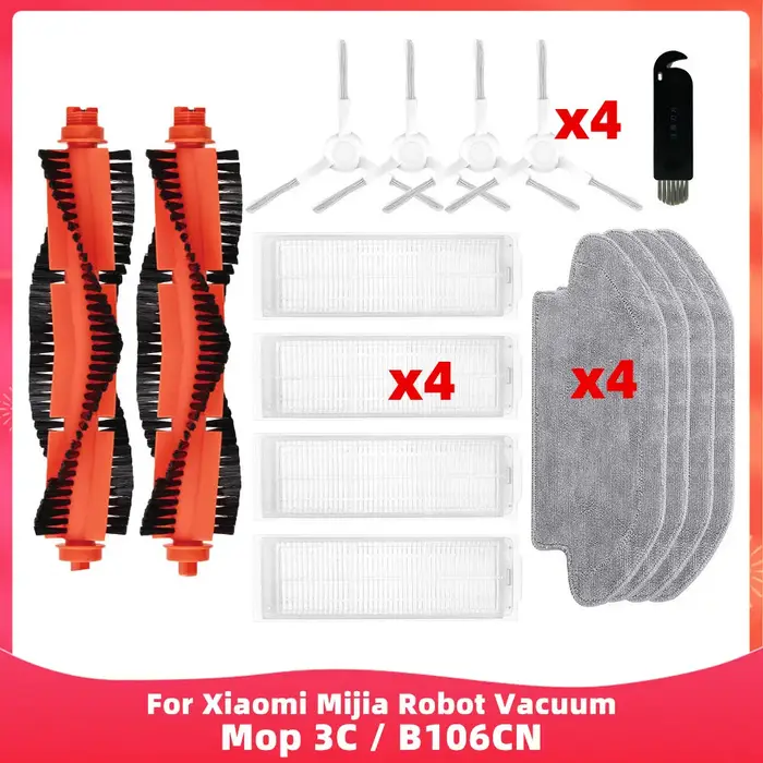 Compatible avec ( Xiaomi Mijia Robot Vacuum Mop 3C / B106CN / Conga 3290 / 3490 / 3690 ) - Pièces et Accessoires: Brosse
