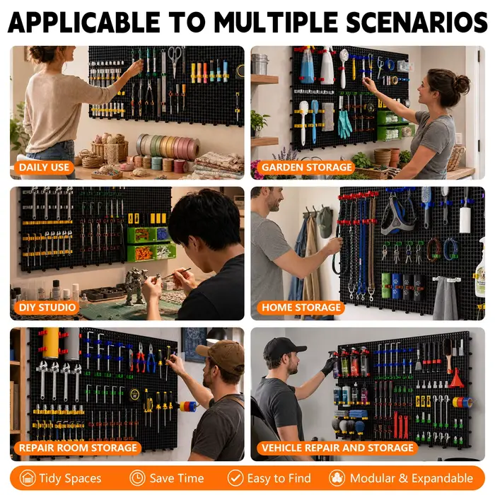 Kit d'organisation murale en plastique perforé