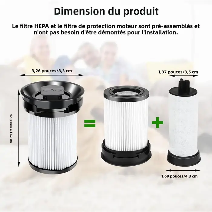 Pièces de rechange de filtre d'aspirateur pour aspirateur Miele TriFlex HX1 FSF
