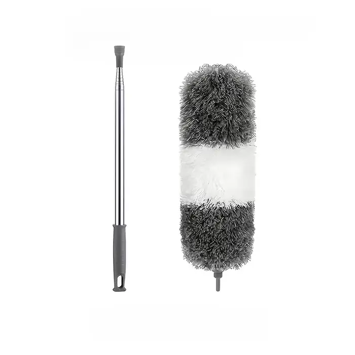 Brosse à poussière en microfibre de 2,8 m, balai de nettoyage de plafond courbé extensible, collecte