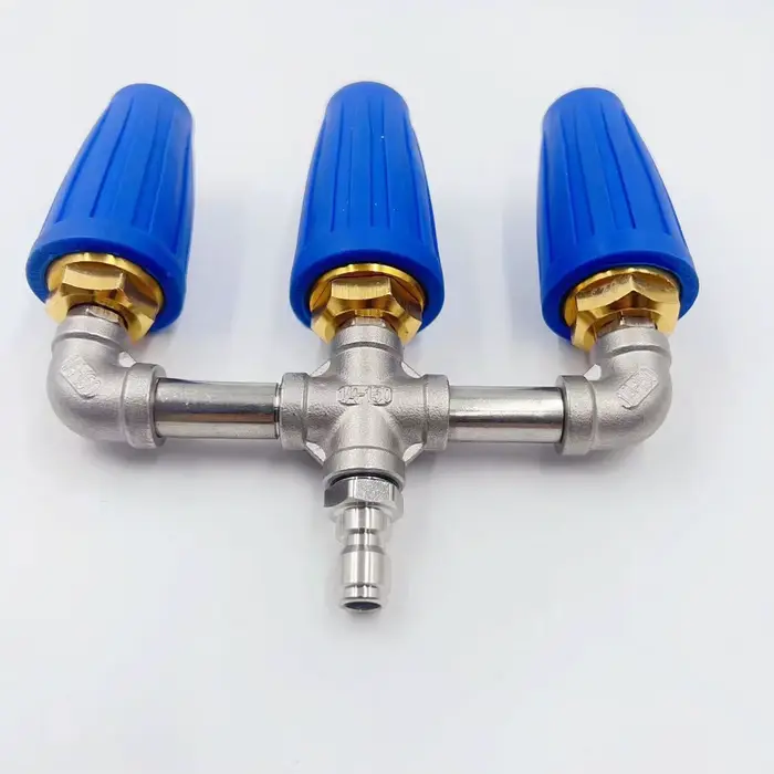 Nettoyeur haute pression avec trois buses turbo, pistolet à eau haute pression en aluminium avec con