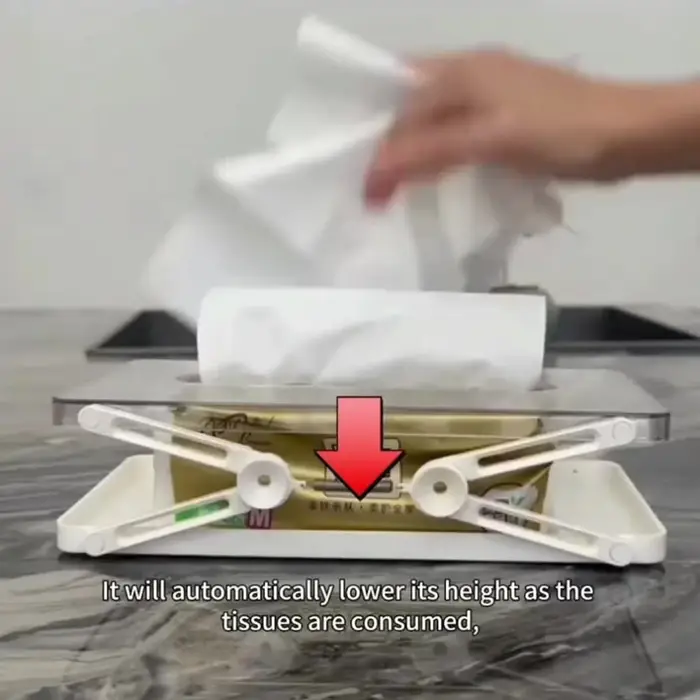 Accessoire domestique pratique : boîte à mouchoirs haute et à ressort pour un usage sur bureau
